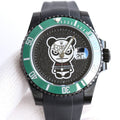 SUBMARINER DATE 40MM CUSTOM GREEN BEZEL BLACK BEAR DIAL