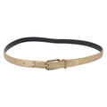 CHANEL Belt Leather 33.5"" Gold CC Auth 172424A
