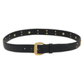 GUCCI Belt Leather 39.4"" Black Gold Auth 186658A