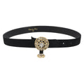 Christian Dior Belt Suede Leather 32.3"" Black Gold Auth 188621