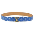 LOUIS VUITTON Monogram LV Printed Initials 40MM Belt Blue M8460 Auth 192556SAM