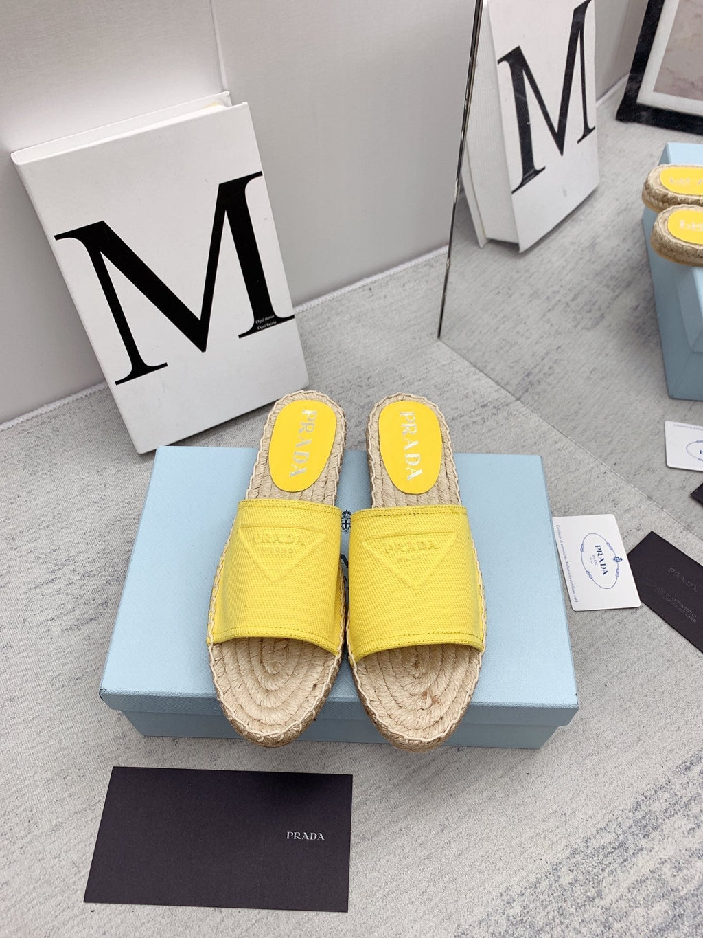 Prada 2026 Slippers Twill Fabric Rope Sole 731179