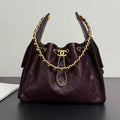 Chanel 2026 Hobo Bag Burgundy Gold Caviar Calfskin