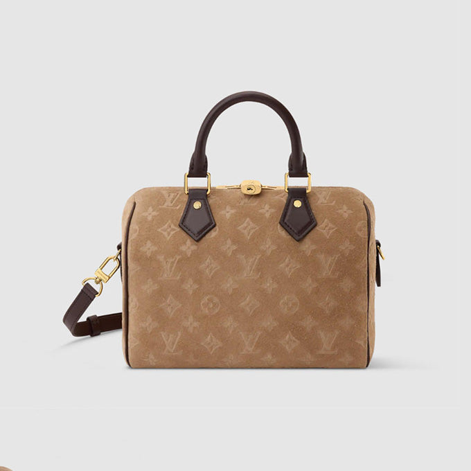 louis vuitton speedy bandoulière 25 monogram suede handbag