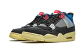 Nike Air Jordan 4 Retro Black Yellow Blue Mesh Suede