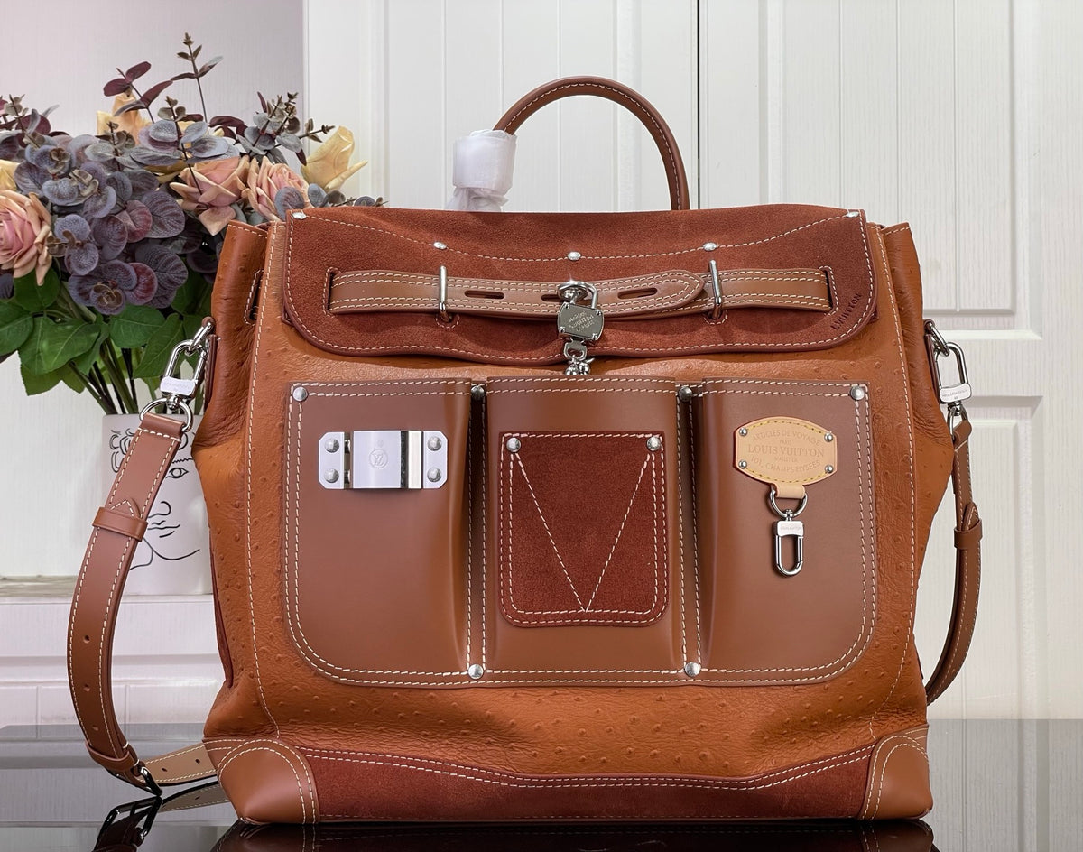 Louis Vuitton Steamer 40 Brown Ostrich Suede M26019