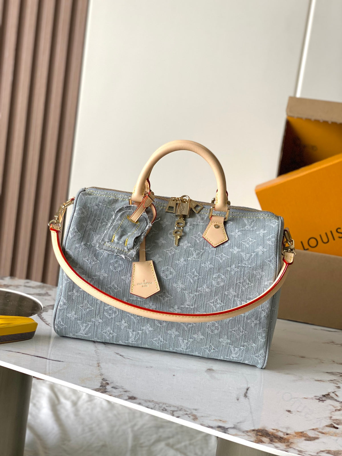 Louis Vuitton Speedy Soft 30 Monogram Denim Blue M13344