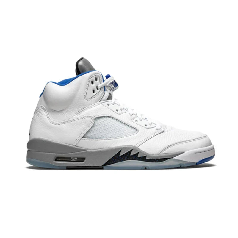 Nike Air Jordan 5 Retro White Stealth Gray Leather