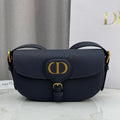 Dior 2026 Bobby Bag 21cm Navy Blue Grained Cowhide