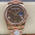 Rolex Day-Date 40mm Everose Gold Steel Chocolate Dial