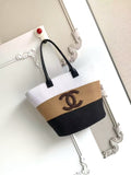 Chanel 2026 Maxi Shopping Bag 23cm Raffia Calfskin