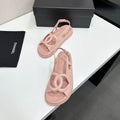 Chanel 2026 Double C Sandal Suede Lambskin