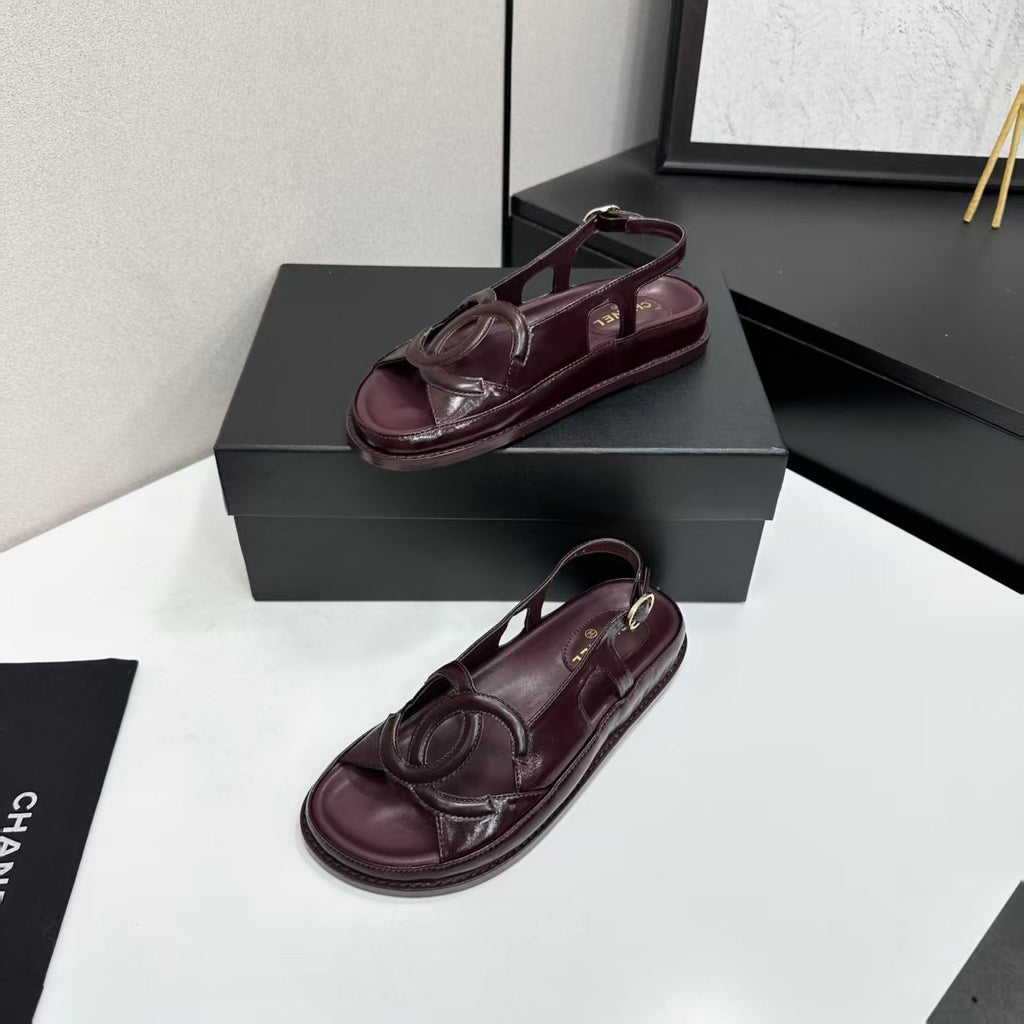 Chanel 2026 Double C Sandal Suede Lambskin
