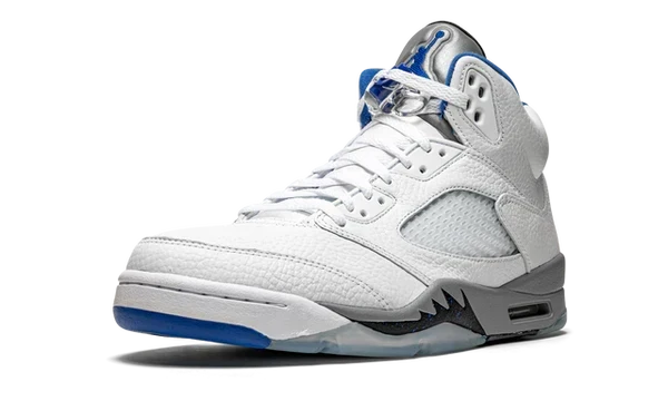 Nike Air Jordan 5 Retro White Stealth Gray Leather