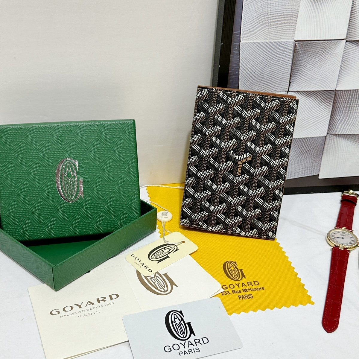 Goyard 2026 Grenelle Passport Cover 14cm Canvas Cowhide