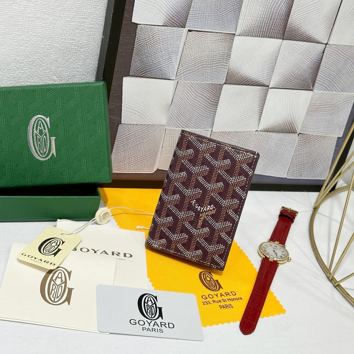 Goyard 2026 Saint-Pierre Card Wallet 11cm Cowhide Canvas 138416