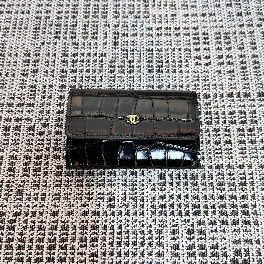 Chanel 2026 Wallet Multicolors Crocodile Embossed Leather