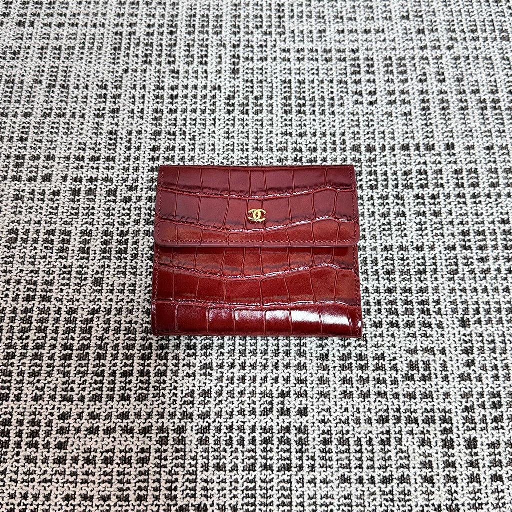 Chanel 2026 Wallet Multicolors Crocodile Embossed Leather