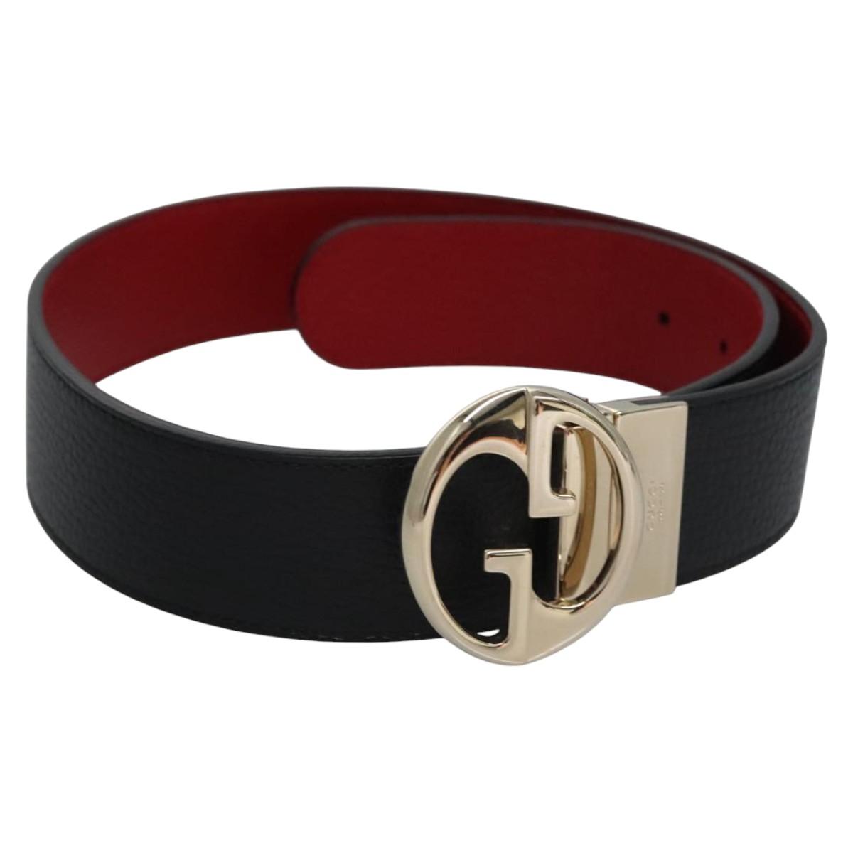 GUCCI Belt Leather Outlet 31.9"""""""" Black 70 28 525040 Auth am7750V