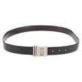 CARTIER Must Line Belt Leather 44.1"" Black Brown Silver Auth BA13632