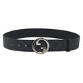 GUCCI GG Supreme Interlocking G Belt PVC 37.4"" Black 703147 Auth BA14140V
