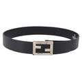 FENDI Belt Leather 35.4"" Black Auth BA14330