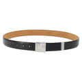 LOUIS VUITTON Ceinture Carre Belt Leather ""90/36"" Black Silver LV Auth BA15036