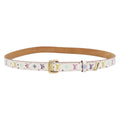 LOUIS VUITTON Monogram Multicolor Ceinture Carre Belt White M9272 Auth BA15567