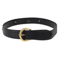 CELINE Belt Leather 31.9"""" Black Gold Auth BAZ191A