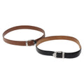 LOUIS VUITTON Belt Leather 2 Set Black Brown LV Auth bs25969