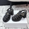Prada 2026 Monolith Crochet Cage Sandals 90mm Sheepskin 769824