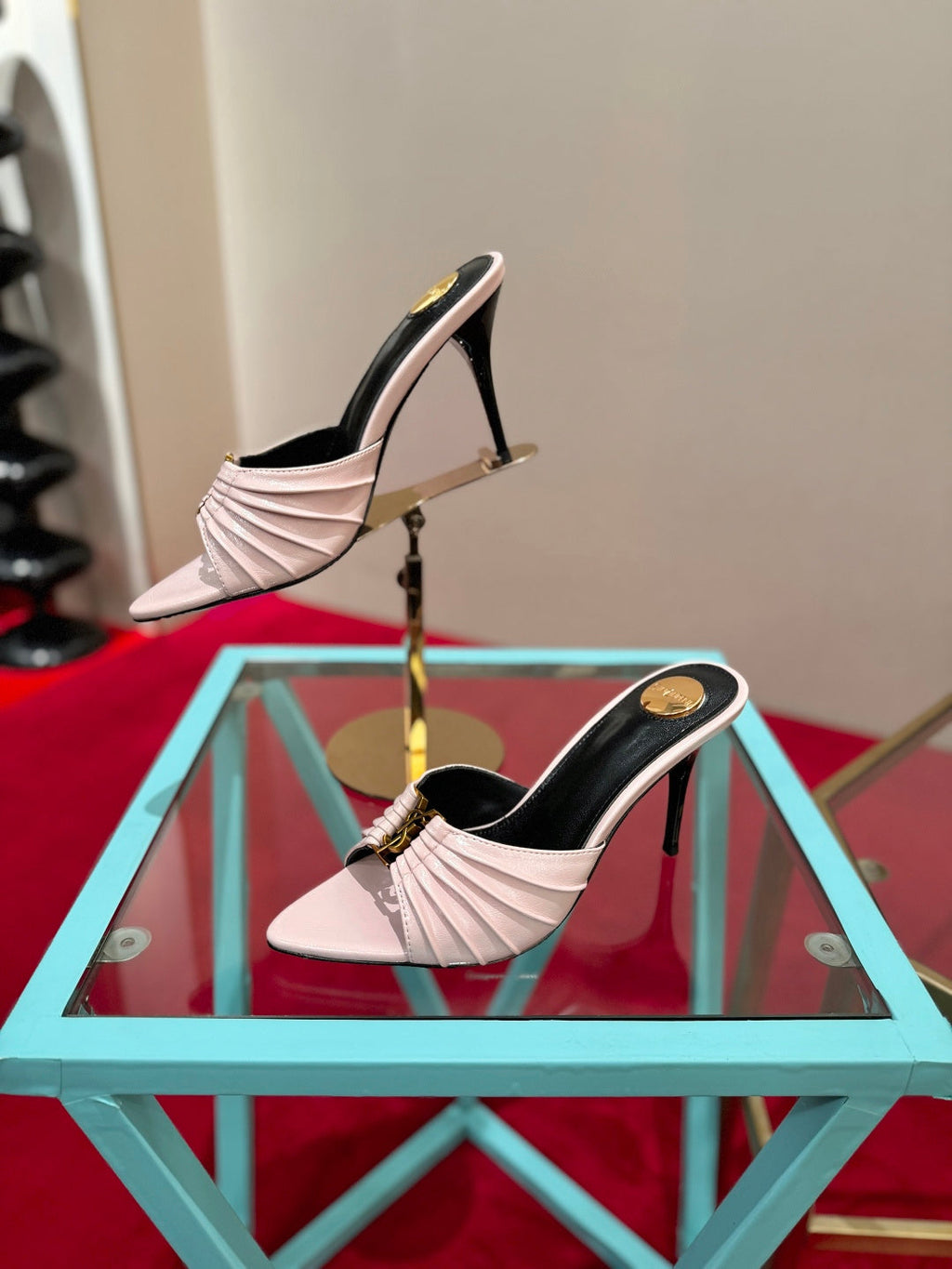 YSL 2026 Mule Sandal Calfskin With Gold Logo 925308