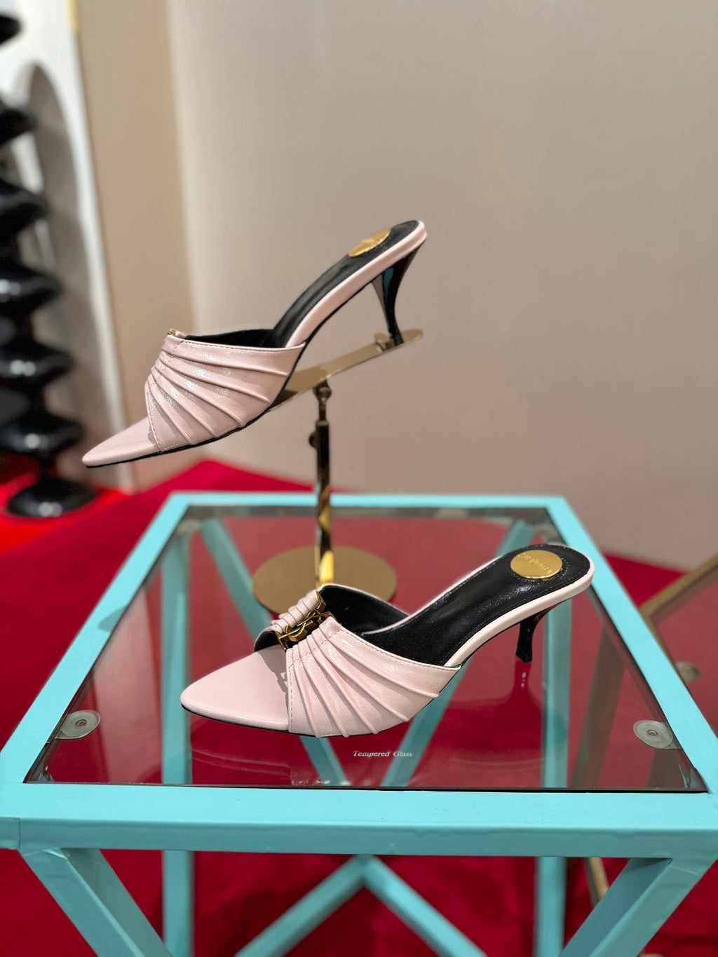 YSL 2026 Mule Sandal Calfskin With Gold Logo 925308