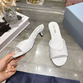 Prada 2026 Patent Leather Kitten Heel Sandals 45mm 782429