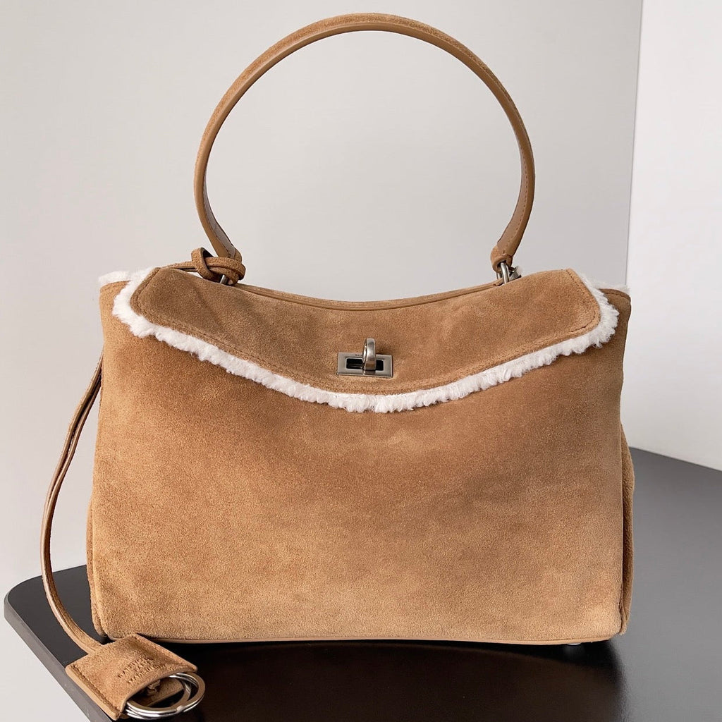Balenciaga 2026 Rodeo Bag Silver Buckle Suede Leather
