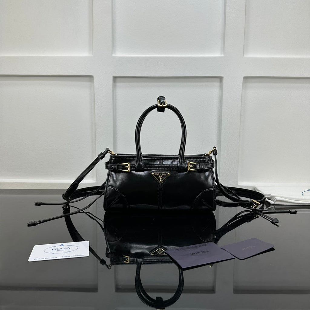 Prada 2026 Bonnie Mini Handbag 24cm Patent Leather