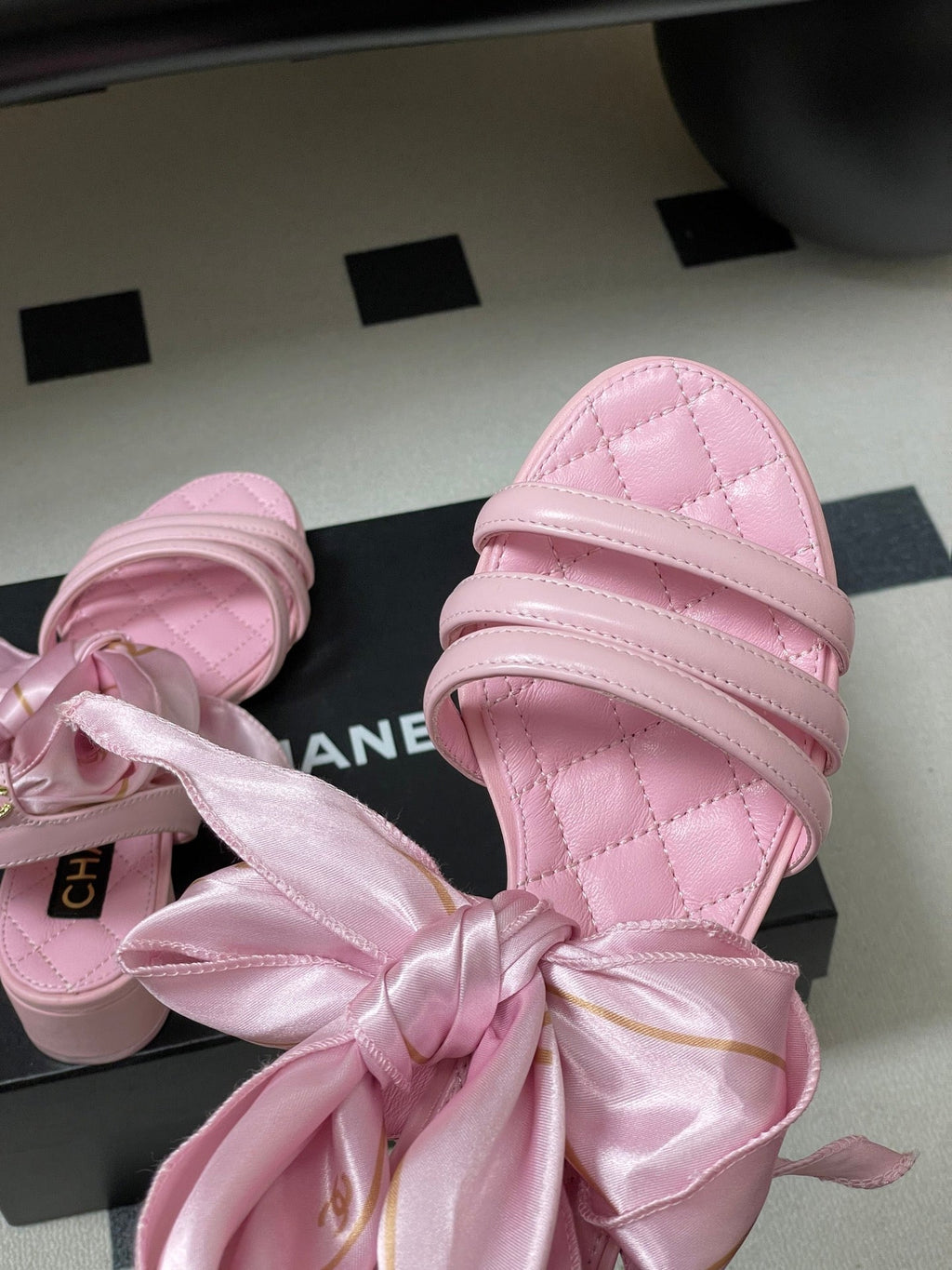CC 26 Quilted Sandal 30mm With Scarf Sheepskin