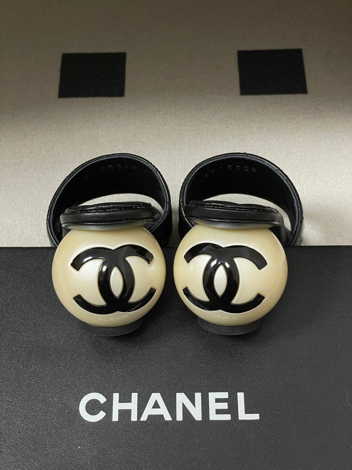CC 2026 Pearl Heel Sandals 70 Lambskin Double C Logo