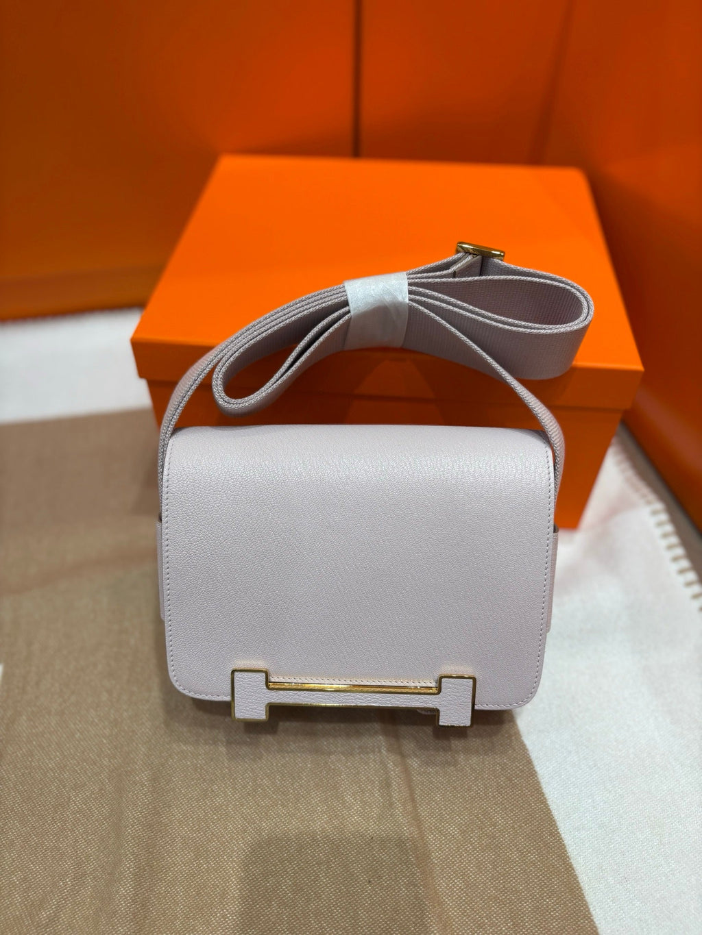 High-end Hermes 2026 Geta Bag 20cm Evercolor Calfskin