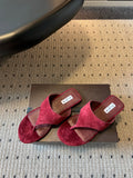 Alaia 2026 Flip-Flops Flat Velvet Sheepskin 803344