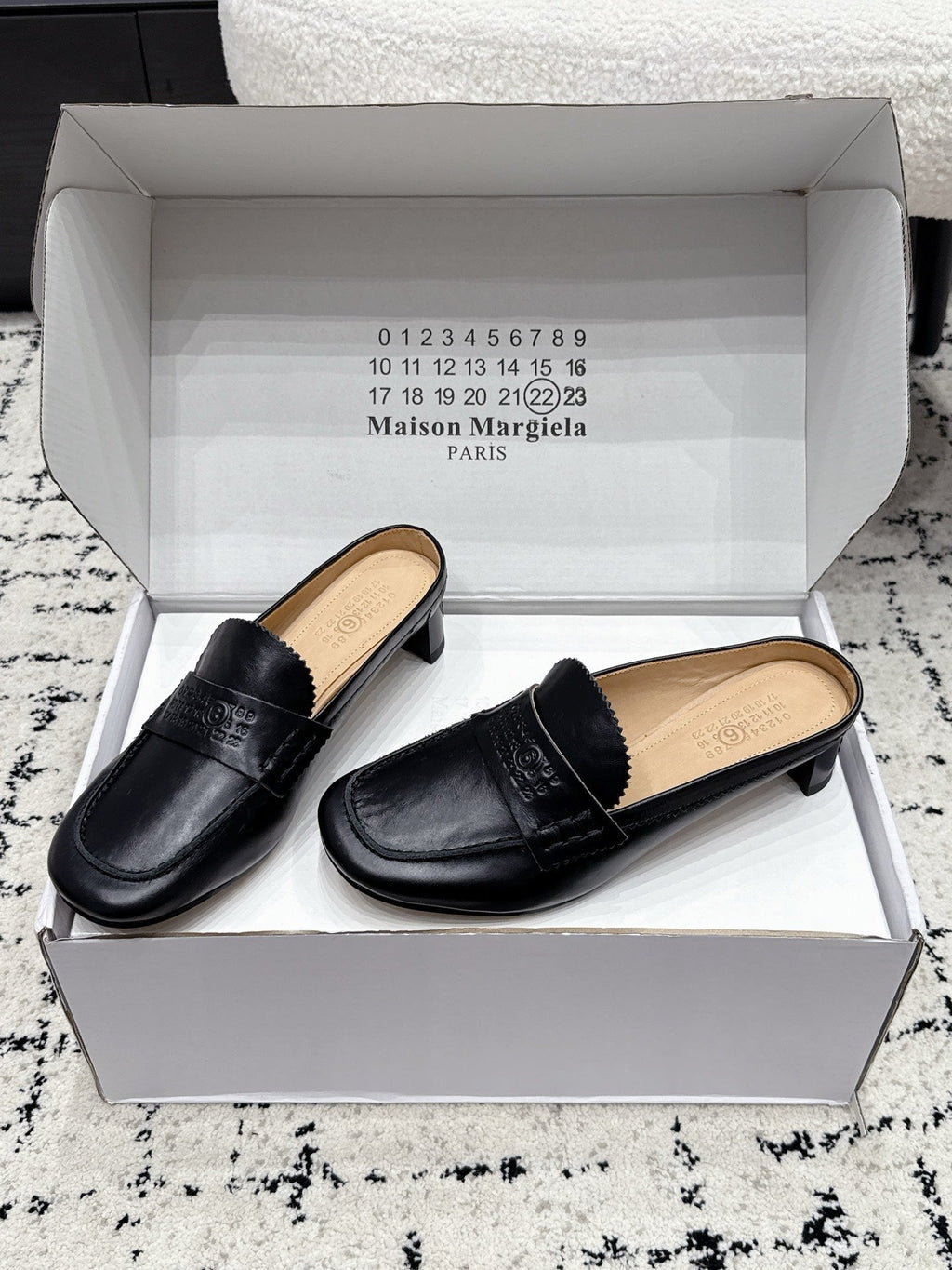 Maison Margiela 2026 Mid-Heel Loafers Mules 35mm Cowhide Suede 924855