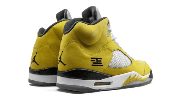 Nike Air Jordan 5 Bright Yellow Suede Mesh