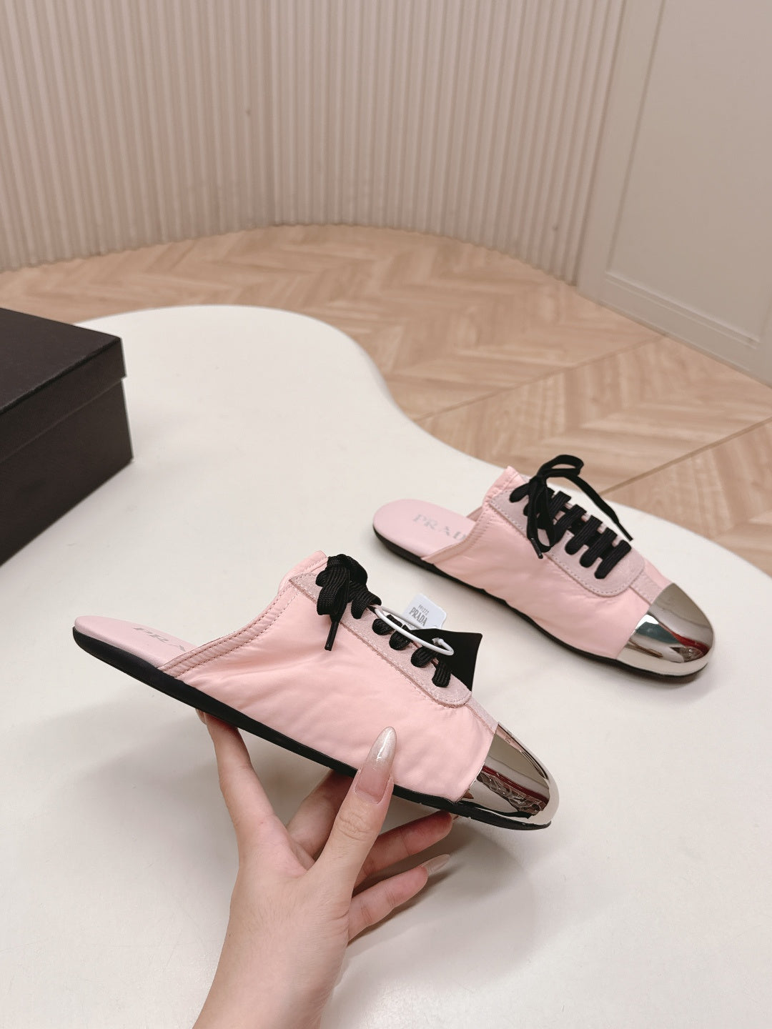 PRA 26S Mule Sneaker Light Pink Sliver Canvas 600622