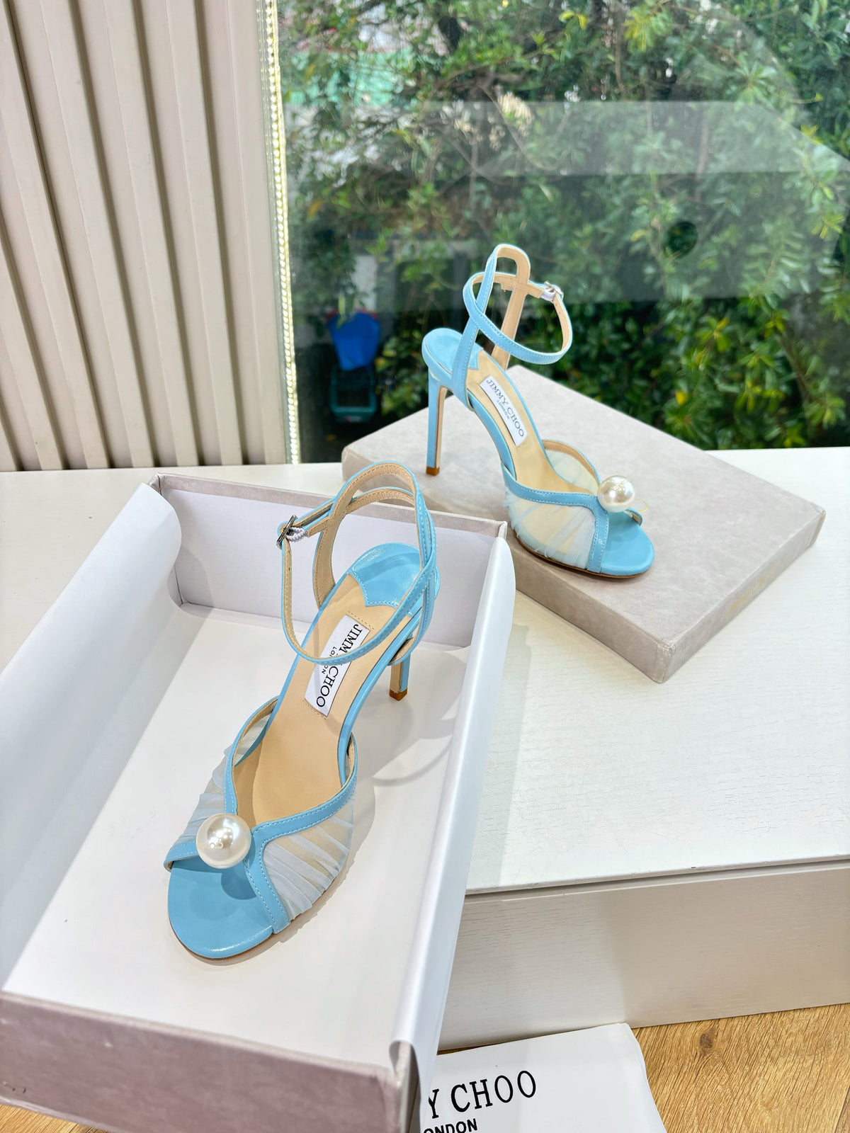 Jimmy 26s Platform Sandal 100 Light Blue Mesh Sheepskin 604106
