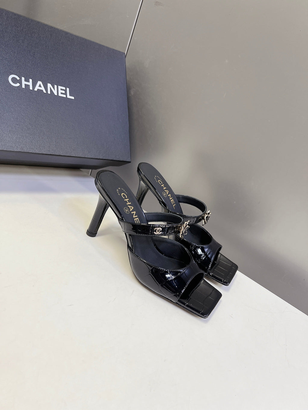Chanel 2026 Mule 70mm Embossing And Suede Calfskin 895349