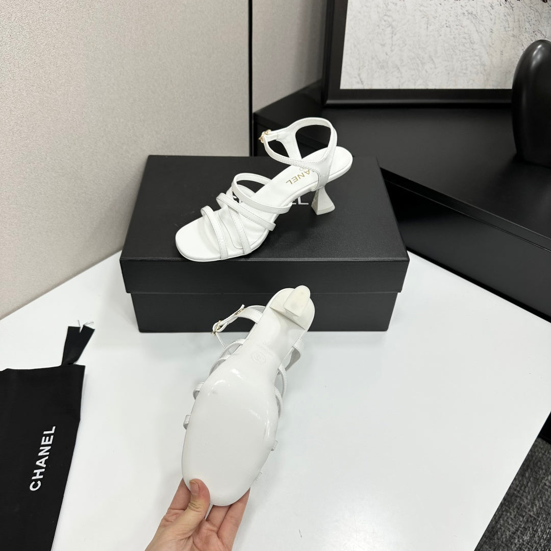 CC 26s High Heel Sandals 65 White Patent Leather 626291