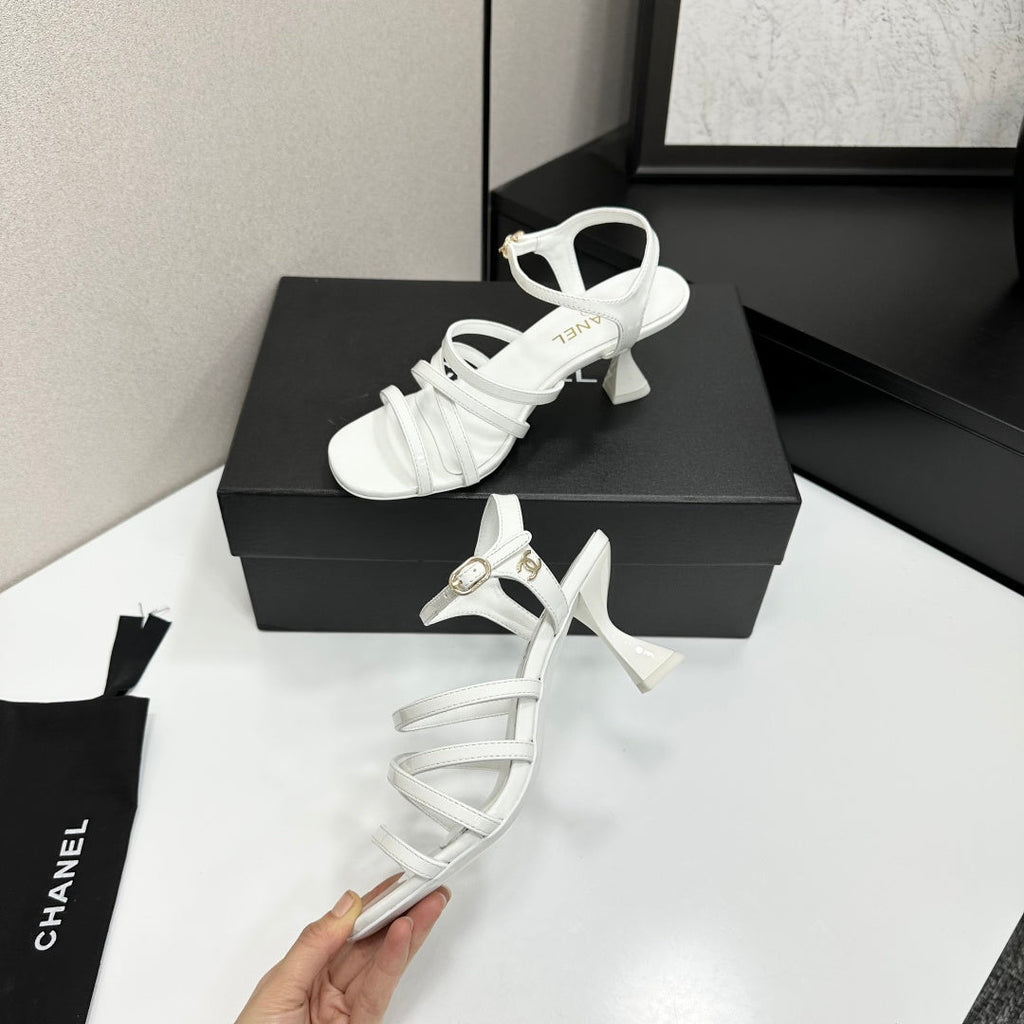 CC 26s High Heel Sandals 65 White Patent Leather 626291