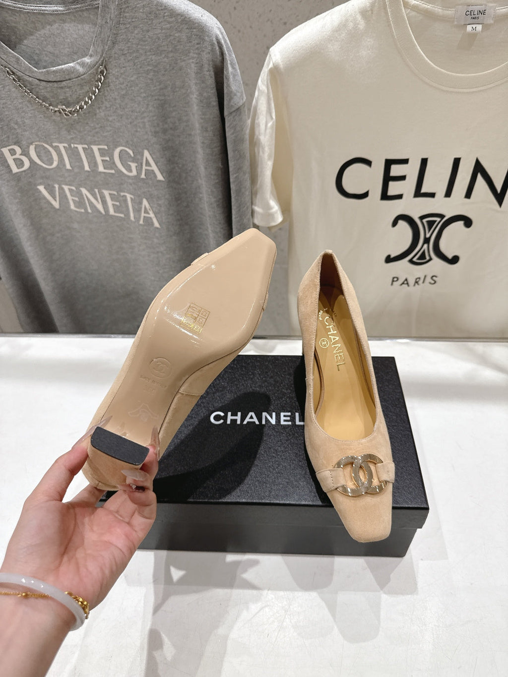 Chanel 2026 Double C Logo Pump 90mm Suede 852624