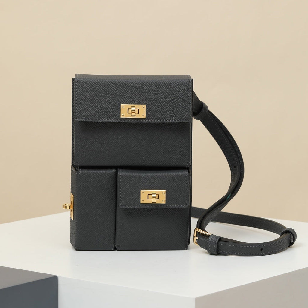 High-end Hermes 2026 Kelly Multipocket To Go Clutch 17.5cm Epsom Leather