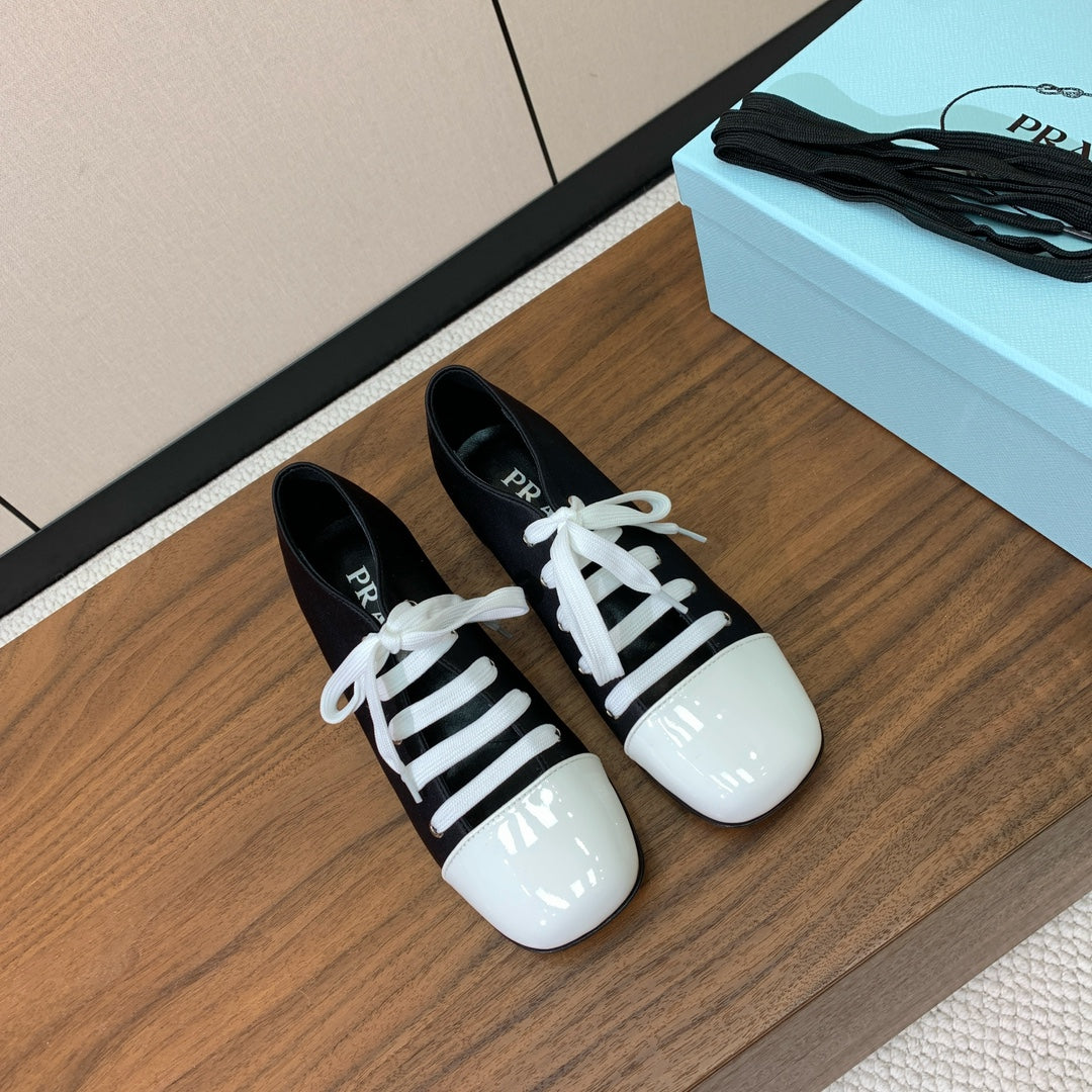 PRA 26S Chunky Heeled 40 Black White Sheepskin 606374